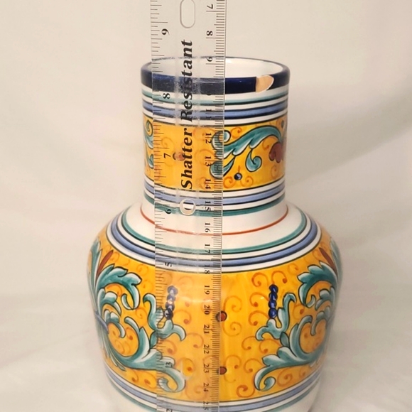 Vintage Italian Pottery Grazia Deruta Italy Vase Floral - Picture 5 of 5